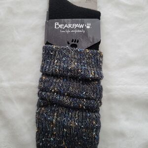 BearPaw Women's Black and Blue Knit Socks